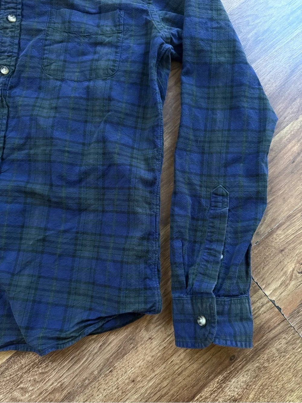 J. Crew Blue & Dark Green Plaid Button-Down Shirt